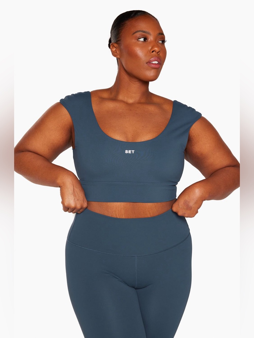 SET ACTIVE • LUXFORM® Scoop Crop Cap Sleeve Sports Bra and Lux High Leggings